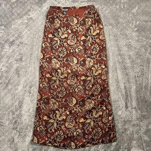 Vintage 90s Y2K Silk Skirt Size 6 Paisley Floral Maxi Fairy Whimsy Goth Boho